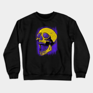Screaming Skull with Purple Paint Smear Crewneck Sweatshirt